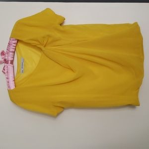 Y2K Yellow drapey Zara top Sz S
